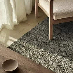 Uldtæppe - Sala Irregular Wool Bubble (mosgrøn/hvid melange)