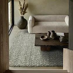 Uldtæppe - Sala Irregular Wool Bubble (mosgrøn/hvid melange)
