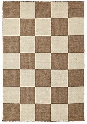 Uldtæppe - Scacco (brun/beige)