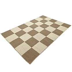 Uldtæppe - Scacco (brun/beige)