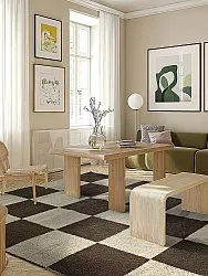 Uldtæppe - Scacco (sort/beige)