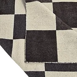 Uldtæppe - Scacco (sort/beige)