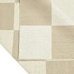 Uldtæppe - Scacco (hvid/beige)