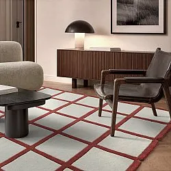 Uldtæppe - Syl Hand Tufted Wool Premium (rød/hvid)