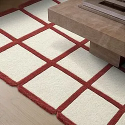 Uldtæppe - Syl Hand Tufted Wool Premium (rød/hvid)