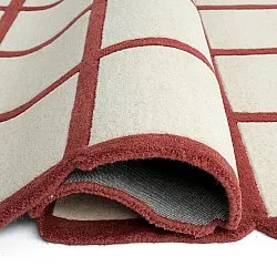 Uldtæppe - Syl Hand Tufted Wool Premium (rød/hvid)