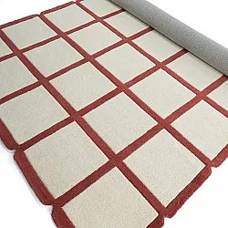 Uldtæppe - Syl Hand Tufted Wool Premium (rød/hvid)
