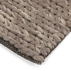 Uldtæppe - Talvia Braided Wool (brun/beige)