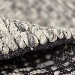 Uldtæppe - Talvia Braided Wool (mørkegrå)