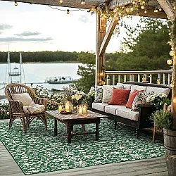 Tæpper til indendørs/udendørs brug - Brussels Ocean (grøn)