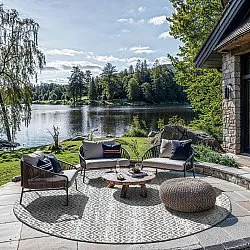 Rundt tæppe - Harstad (brun)