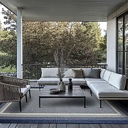 Tæpper til indendørs/udendørs brug - Mason (blå)