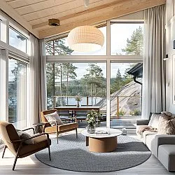 Rundt tæppe - Bergen (grå)