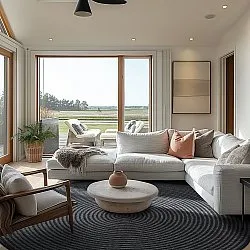 Rundt tæppe - Ferragudo (antracit)