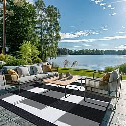 Tæpper til indendørs/udendørs brug - Santana (sort)