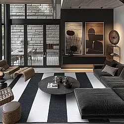 Tæpper til indendørs/udendørs brug - Santana (sort)