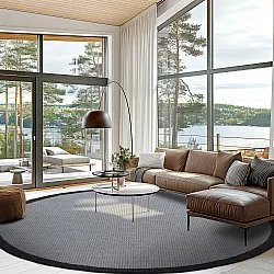 Rundt tæppe - Sortelha (sort)