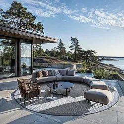 Rundt tæppe - Monsaraz (blå)