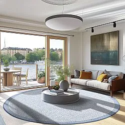 Rundt tæppe - Monsaraz (blå)