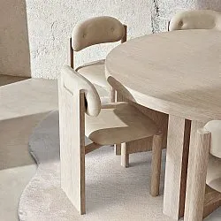 Rundt Bølget Tæppe - Aranga Super Soft Fur (beige)