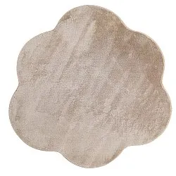 Rundt Bølget Tæppe - Aranga Super Soft Fur (brun)