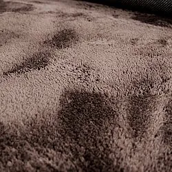 Rundt Bølget Tæppe - Aranga Super Soft Fur (mørkebrun)