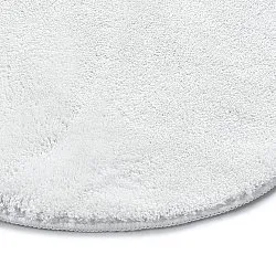 Rundt Bølget Tæppe - Aranga Super Soft Fur (hvid)