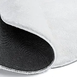 Rundt Bølget Tæppe - Aranga Super Soft Fur (hvid)
