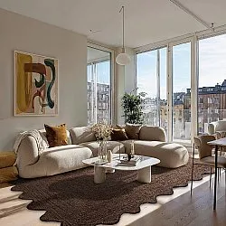 Bølget jutetæppe - San Francisco (brun)