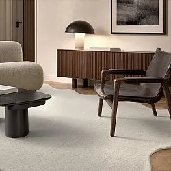 Bølget uldtæppe - Diu Hand Tufted Wool Premium (fløde)