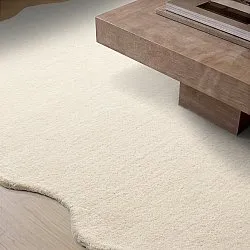 Bølget uldtæppe - Diu Hand Tufted Wool Premium (fløde)