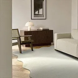 Bølget uldtæppe - Diu Hand Tufted Wool Premium (hvid)