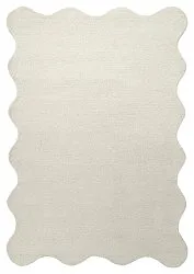 Bølget uldtæppe - Diu Hand Tufted Wool Premium (hvid)