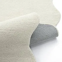 Bølget uldtæppe - Diu Hand Tufted Wool Premium (hvid)