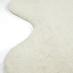 Bølget uldtæppe - Diu Hand Tufted Wool Premium (hvid)