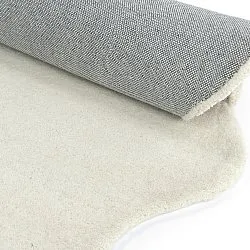 Bølget uldtæppe - Diu Hand Tufted Wool Premium (hvid)