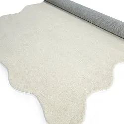 Bølget uldtæppe - Diu Hand Tufted Wool Premium (hvid)