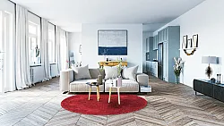 Rundt tæppe - Valenza (rød)