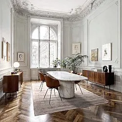 Viscose-tæppe - Jodhpur Special Luxury Edition (lysegrå/beige)