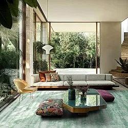 Viscose-tæppe - Jodhpur Special Luxury Edition (turkis)