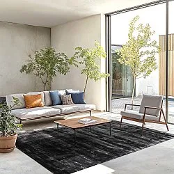 Viscose-tæppe - Jodhpur Special Luxury Edition (sort)