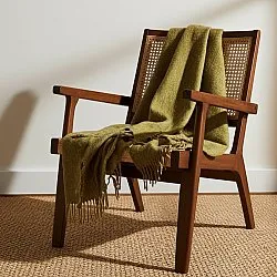 Tæpper - Uldmixplaid - Samantha (olivengrøn)