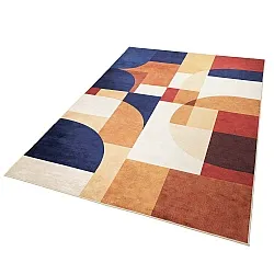 Wilton-tæppe - Alexandra (terracotta/blå/multi)