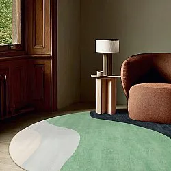 Rundt tæppe - Barcelona (grøn)