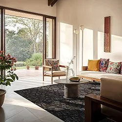 Tæpper til indendørs/udendørs brug - Brussels Diamond (sort)