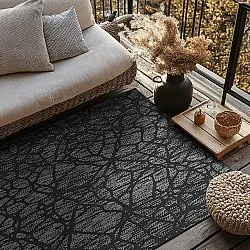 Tæpper til indendørs/udendørs brug - Brussels Diamond (sort)