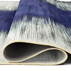 Wilton-tæppe - Cara (hvid/mørkeblå)