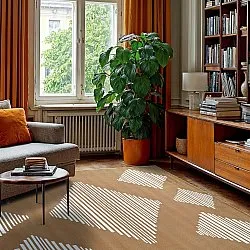 Wilton-tæppe - Carmen (brun/hvid)