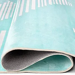 Wilton-tæppe - Carmen (lyseblå/hvid)