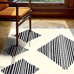 Wilton-tæppe - Carmen (creme/sort)